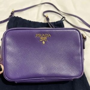 Authentic Prada Mini Saffiano Crossbody in Purple